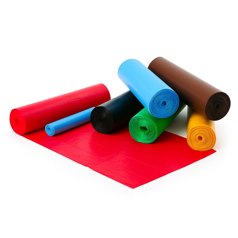 Pytle barevné rolované - šíře 700 mm (LDPE) - Šíře: 700 mm, Délka: 1100 mm, Síla: 0,060 mm, Barva: Zelená