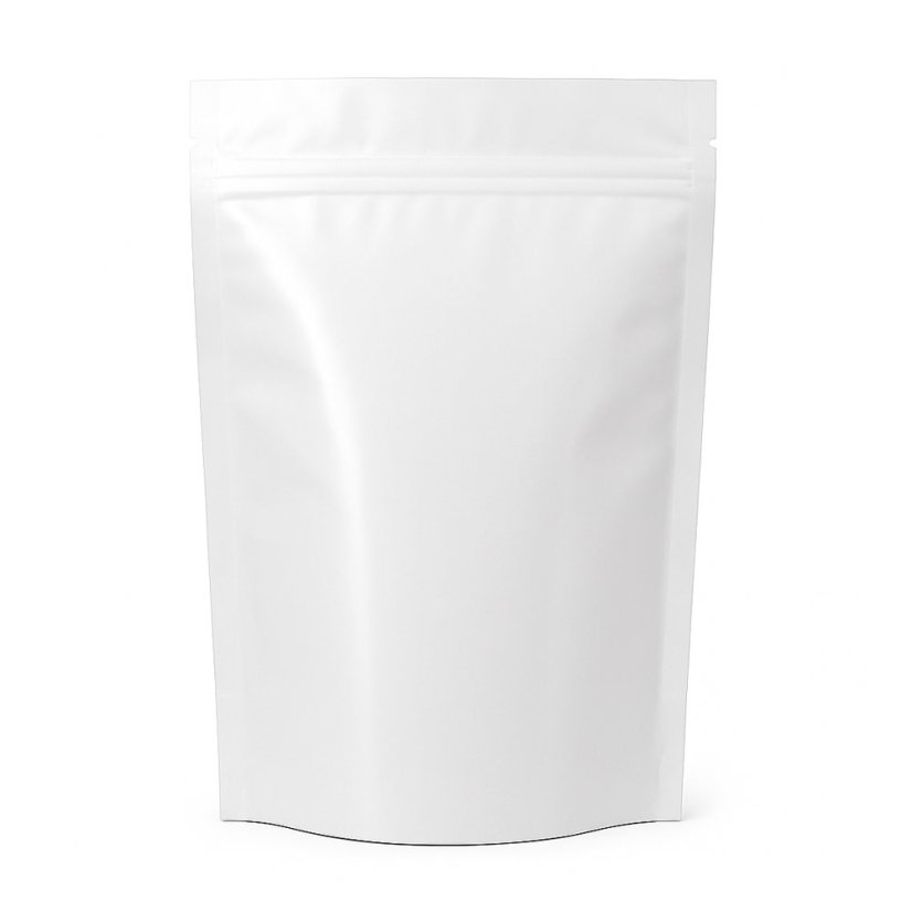 Sáčky - stojací třívrstvé bílé lesklé (PET12/AL7/PE110) - Šíře: 180 mm, Délka: 290 mm, Objem: 1000 ml, Záložka: 90 mm, Velikost balení: - Sáčky - stojací třívrstvé bílé lesklé (PET12/AL7/PE110) - Šíře: 180 mm, Délka: 290 mm, Objem: 1000 ml, Záložka: 90 mm, Velikost balení: -