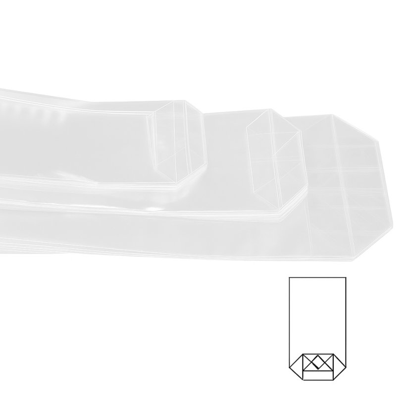 Sáčky - křížové dno (BOPP) - Šíře: 155 mm, Délka: 245 mm