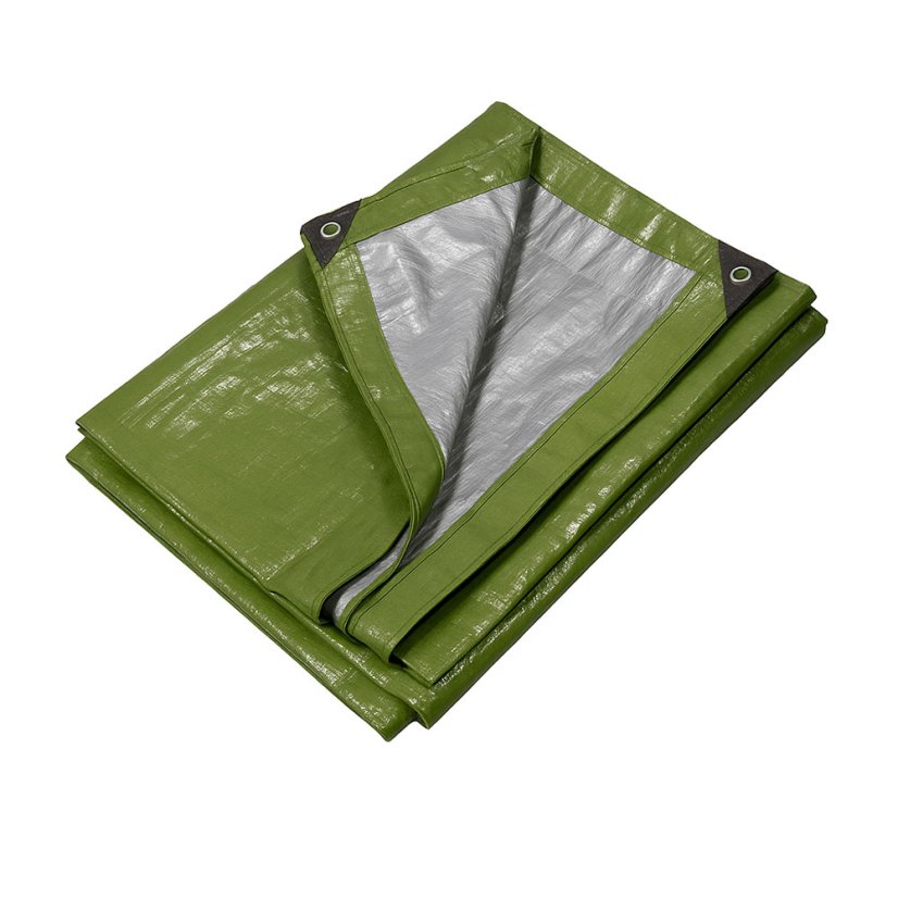 Plachty tkané 125 g/m² (LDPE) - Šíře: 3 m, Délka: 4 m, Barva: Zelenostříbrná