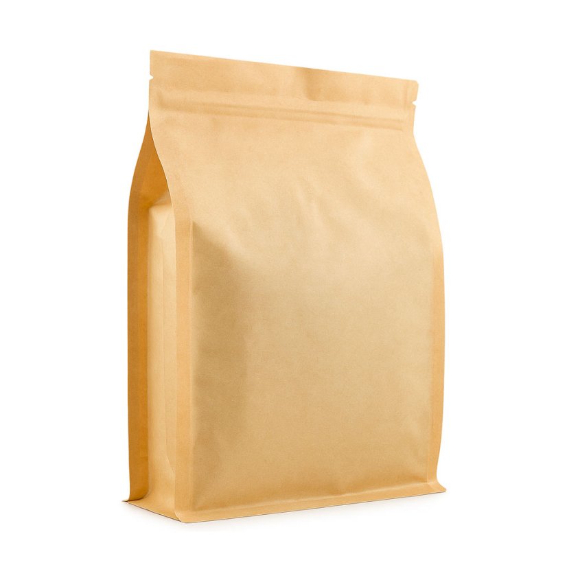 Sáčky - stojací dvouvrstvé papírové s obdélníkovým dnem (kraft80/PE120) - Šíře: 130 mm, Délka: 185 mm, Specifikace: 250 g, Záložka: 65 mm, Velikost balení: -