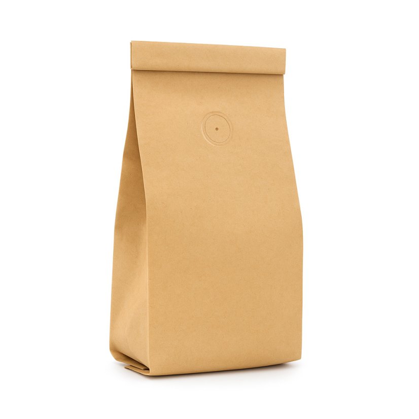 Sáčky - obdélníkové dno - papírové s aromaventilem (kraft80/PE120) - Šíře: 110 mm, Délka: 270 mm, Specifikace: 500 g, Záložka: 80 mm, Velikost balení: -