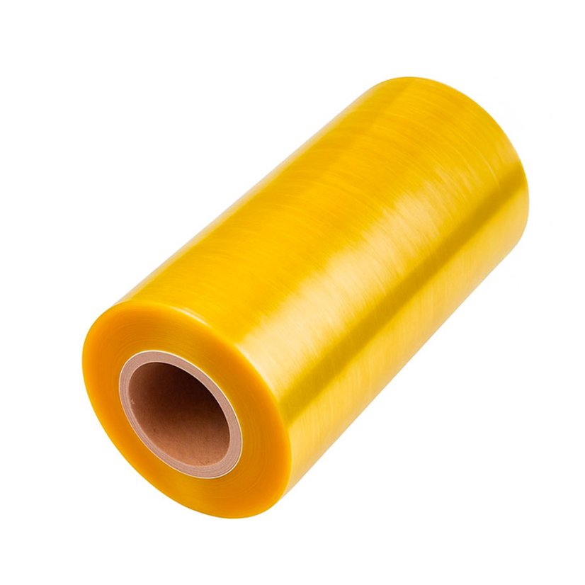 Fólie - PVC potravinová, pro ruční balící stroje - žlutá (LDPE) - Šíře: 300 mm, Délka: 1500 m, Síla: 0,009 mm, Velikost balení: -
